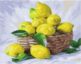 Картина по номерам Paintboy PK 68019 Корзинка с лимонами 40х50 см