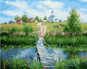Картина по номерам Paintboy GX 27897 Мостик через речку 40x50 см