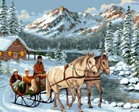 Картина по номерам Paintboy GX 24080 В путь на лошадях 40x50 см