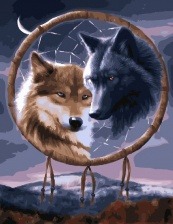 Картина по номерам Paintboy GX 22015 Ловец снов. Волки 40x50 см