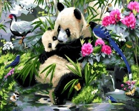 Картина по номерам Paintboy GX 5624 Милые панды 40x50 см