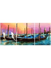 Картина по номерам ТРИПТИХ Paintboy PX 5215 Рассвет над гаванью 3 шт. 40x50 см