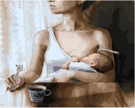 Картина по номерам Paintboy GX 37580 Утро молодой мамы 40х50 см