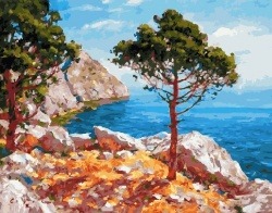 Картина по номерам Paintboy GX 26791 Сосны на берегу 40x50 см