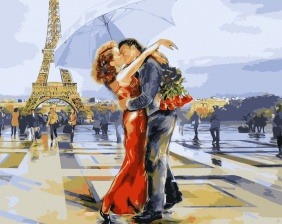 Картина по номерам Paintboy GX 3122 Влюбленные в Париже 40x50 см