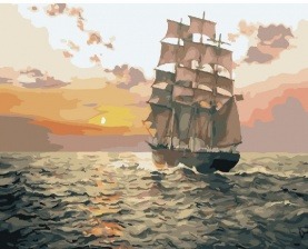 Картина по номерам Paintboy GX 26050 Парусник на закате 40x50 см