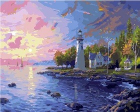 Картина по номерам Paintboy PK 41076 Маяк на закате 40x50 см
