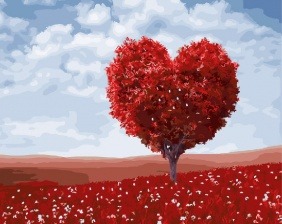 Картина по номерам Paintboy GX 30332 Красное дерево-сердце 40x50 см