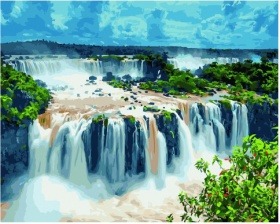 Картина по номерам Paintboy GX 34513 Обрывистые водопады 40x50 см