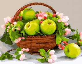 Картина по номерам Paintboy GX 30347 Корзина с яблоками 40x50 см