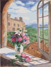 Картина по номерам Paintboy GX 30068 Букет на подоконнике 40x50 см