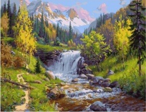 Картина по номерам Paintboy PK 59032 (GX 9547) Горный ручей (Прищепа Игорь) 40х50 см