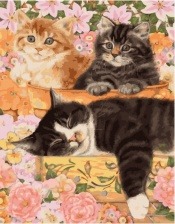 Картина по номерам Paintboy GX 34101 Котята и сон мамы 40x50 см