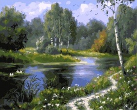 Картина по номерам Paintboy GX 26346 Тропинка вдоль водоема 40x50 см