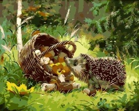Картина по номерам Paintboy GX 3809 Любопытный ежик 40х50 см