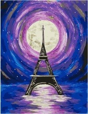Картина по номерам Paintboy GX 34616 Лунная Эйфелева башня 40х50 см