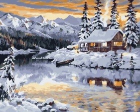 Картина по номерам Paintboy GX 22495 Зимнее озеро 40x50 см
