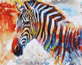 Картина по номерам Paintboy PK 18001 (GX 26589) Радужная зебра 40х50 см