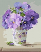 Картина по номерам Paintboy PK 45083 Кашпо с цветами 40х50 см