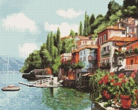 Алмазная мозаика GF 1811 Итальянский городок 40x50 см