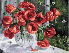 Картина по номерам Paintboy PK 79030 Маки на окне (Воробьёва Ольга) 40х50 см