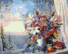 Картина по номерам Paintboy GX 4562 Лилии на окне 40x50 см
