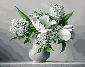 Картина по номерам Paintboy PK 33088 Белое и серое 40x50 см