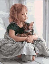Картина по номерам Paintboy GX 28135 В обнимку с котом 40x50 см