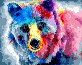 Картина по номерам Paintboy GX 30839 Разноцветный медведь 40x50 см