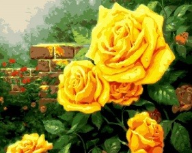 Картина по номерам Paintboy GX 4526 Садовые желтые розы 40x50 см
