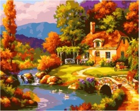 Картина по номерам Paintboy PK 41005 Золотистая осень в деревне 40x50 см