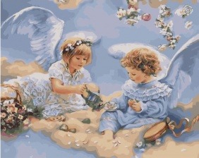 Картина по номерам Paintboy PK 55005 Чаепитие ангелов 40х50 см