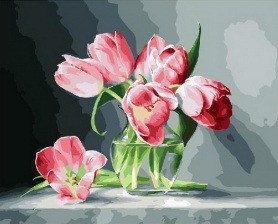 Картина по номерам Paintboy PK 33072 Тюльпаны на сером 40x50 см