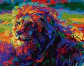 Картина по номерам Paintboy GX 28542 Лев. Абстракция 40x50 см