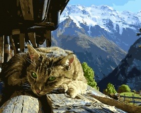 Картина по номерам Paintboy GX 27239 Горный кот 40x50 см