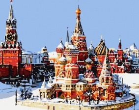 Картина по номерам Paintboy GX 8385 Красная площадь зимой 40x50 см
