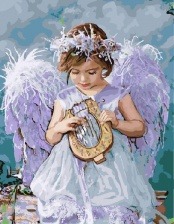 Картина по номерам Paintboy GX 8674 Девочка с арфой 40x50 см