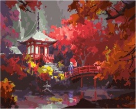 Картина по номерам Paintboy PK 45069 Гейша в саду 40х50 см