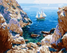 Картина по номерам Paintboy GX 26790 Парусник у берега 40x50 см