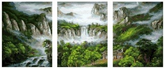 Картина по номерам ТРИПТИХ Paintboy PX 5091 Горные водопады 3 шт. 40x50 см