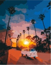 Картина по номерам Paintboy PK 49014 Автобус на закате 40x50 см
