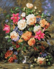 Картина по номерам Paintboy GX 29897 Розы и лилии 40x50 см