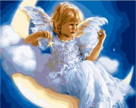 Картина по номерам Paintboy GX 29044 Лунный ангел 40x50 см