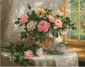 Картина по номерам Paintboy GX 27444 Розы и черника 40x50 см