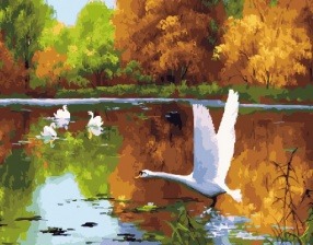 Картина по номерам Paintboy GX 29778 Осенние лебеди 40x50 см
