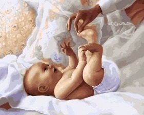 Картина по номерам Paintboy GX 21249 Нежная пяточка 40x50 см