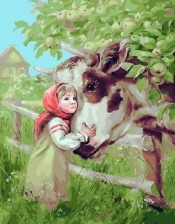 Картина по номерам Paintboy GX 30096 С Буренкой 40x50 см