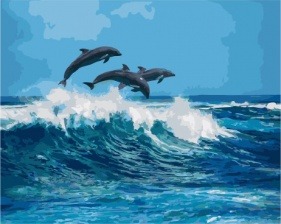 Картина по номерам Paintboy PK 38062 (GX 26749) Дельфины 40x50 см