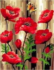 Картина по номерам Paintboy GX 32085 Маки и бабочка 40x50 см
