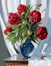 Картина по номерам Paintboy GX 7839 Пионы в голубой вазе 40x50 см